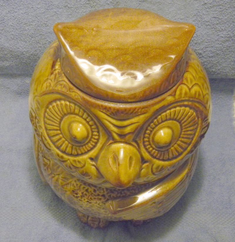 McCoy Owl Cookie Jar 204 Vintage Kitchen Pottery Ceramic Marked Woodsy