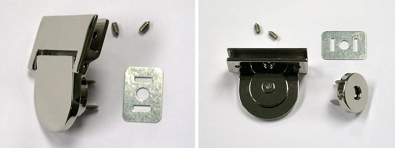  38mmx45mm NICKEL Magnetic purse snap locks, magnetic bag closures