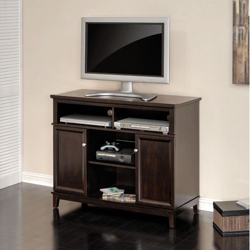 Sauder Linden Court 41 Seadfast Highboy TV Stand in Mahogany 411337