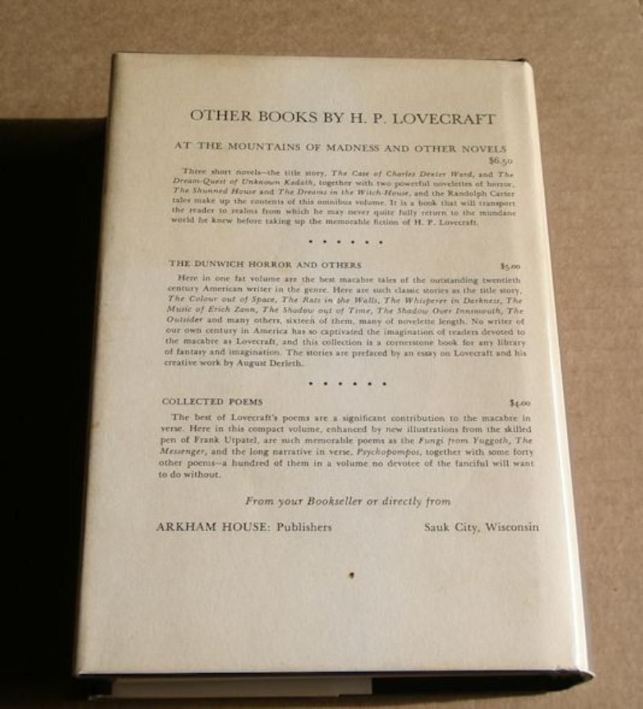 Dagon and Other Macabre Tales by H P Lovecraft Arkham House 1st