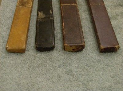 large lot of antique straight razor boxes