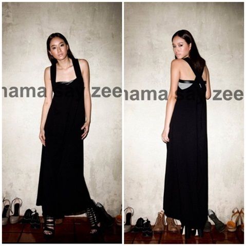 Elagant Criss Cross Back Long Maxi Dress Black