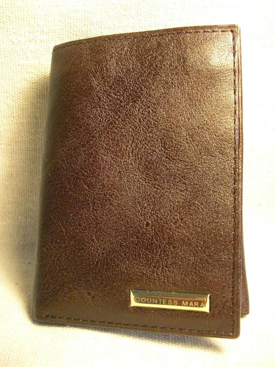 Countess Mara Mens Dark Brown Leather Trifold Wallet