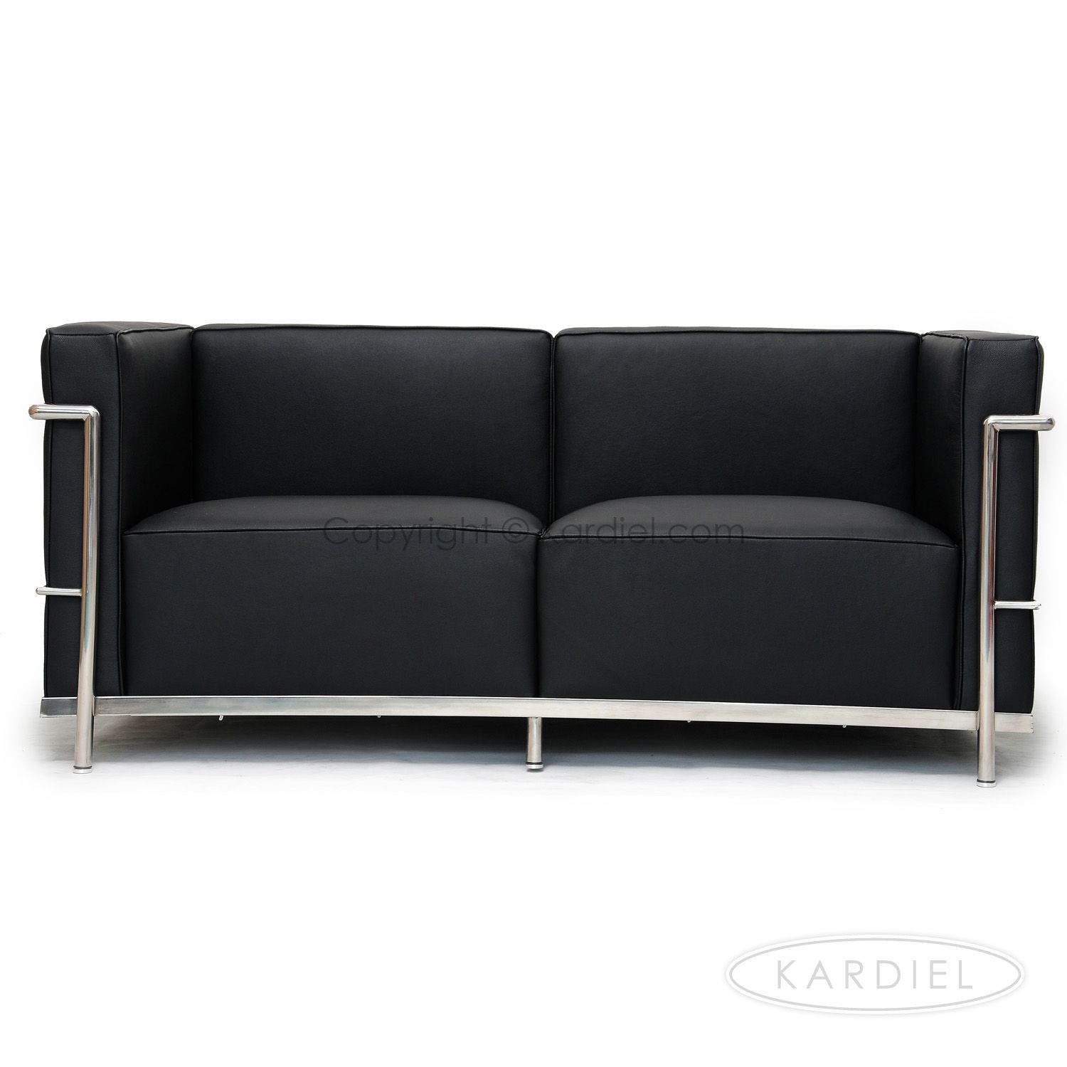 Le Corbusier LC3 Loveseat Black Genuine Leather Chair Ball Barcelona