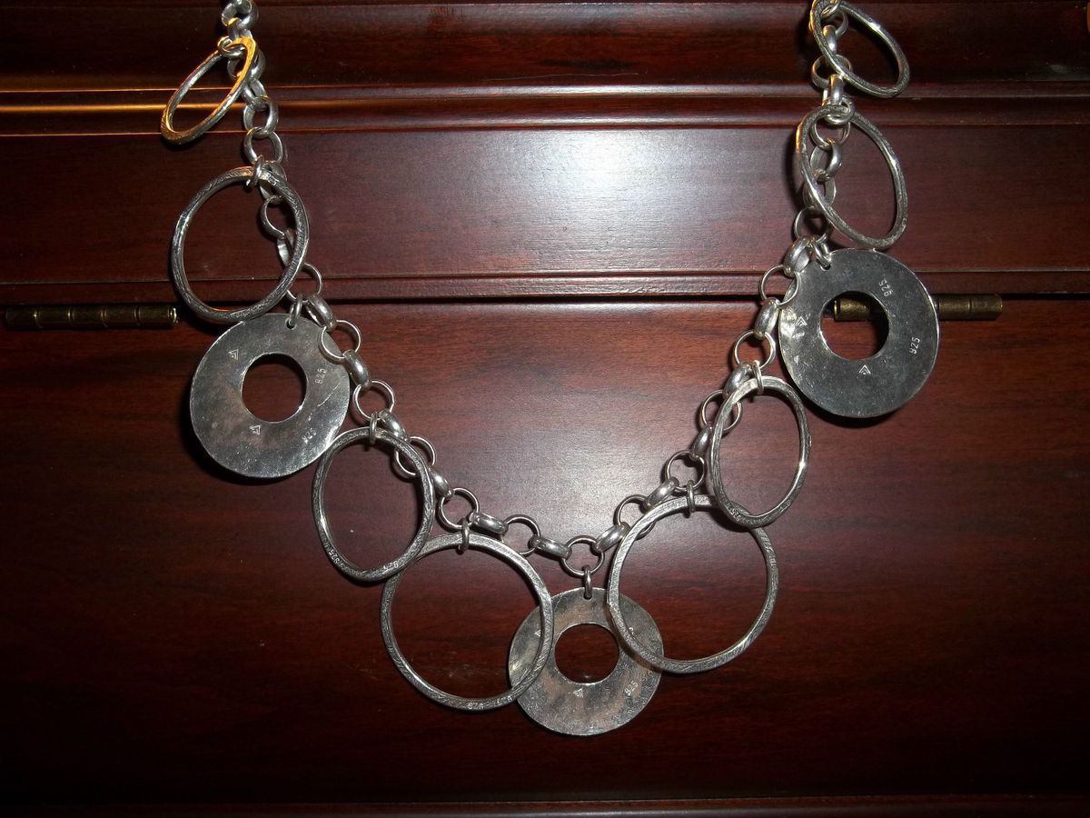 Silpada Multi Hammered Loops Necklace Retired Estate