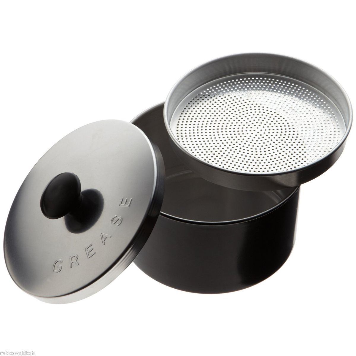 Stanco Black Non Stick Sink Grease Strainer Cup Lid