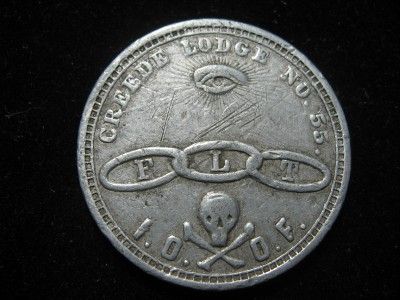 Creede Lodge No. 55, FLT, I.O.O.F. Creede, Colorado Trade Token