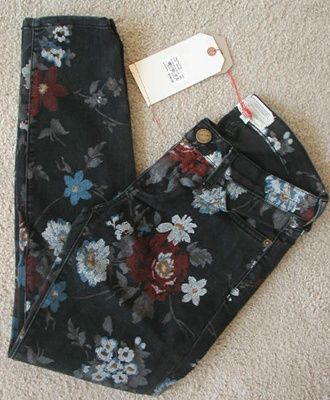 Current Elliott The Stiletto Skinny Jeans in Black Wild Flower