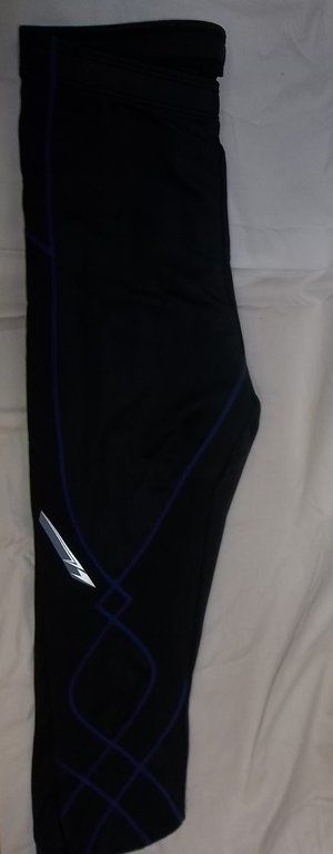 69.00 NWOT CW X Mens Ventilator Stabilyx Tri Short,Black/Blue Stitch