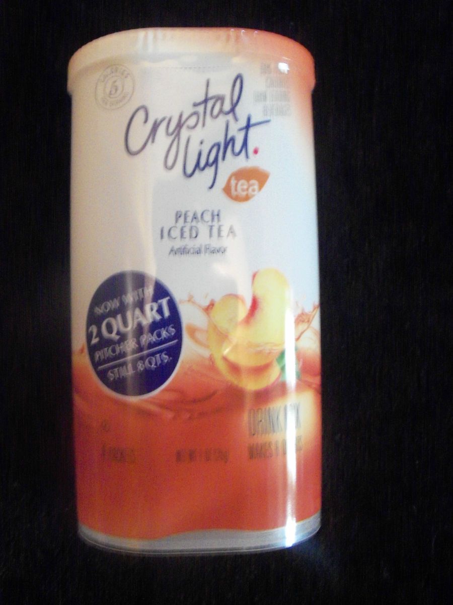 Crystal Light Drink Mix Sugar Free 8 Quarts Low Calorie Peach Iced Tea