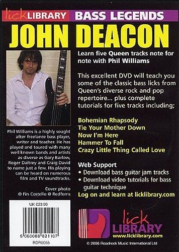 Bass Guitar Legends Lick Library John Deacon Queen DVD