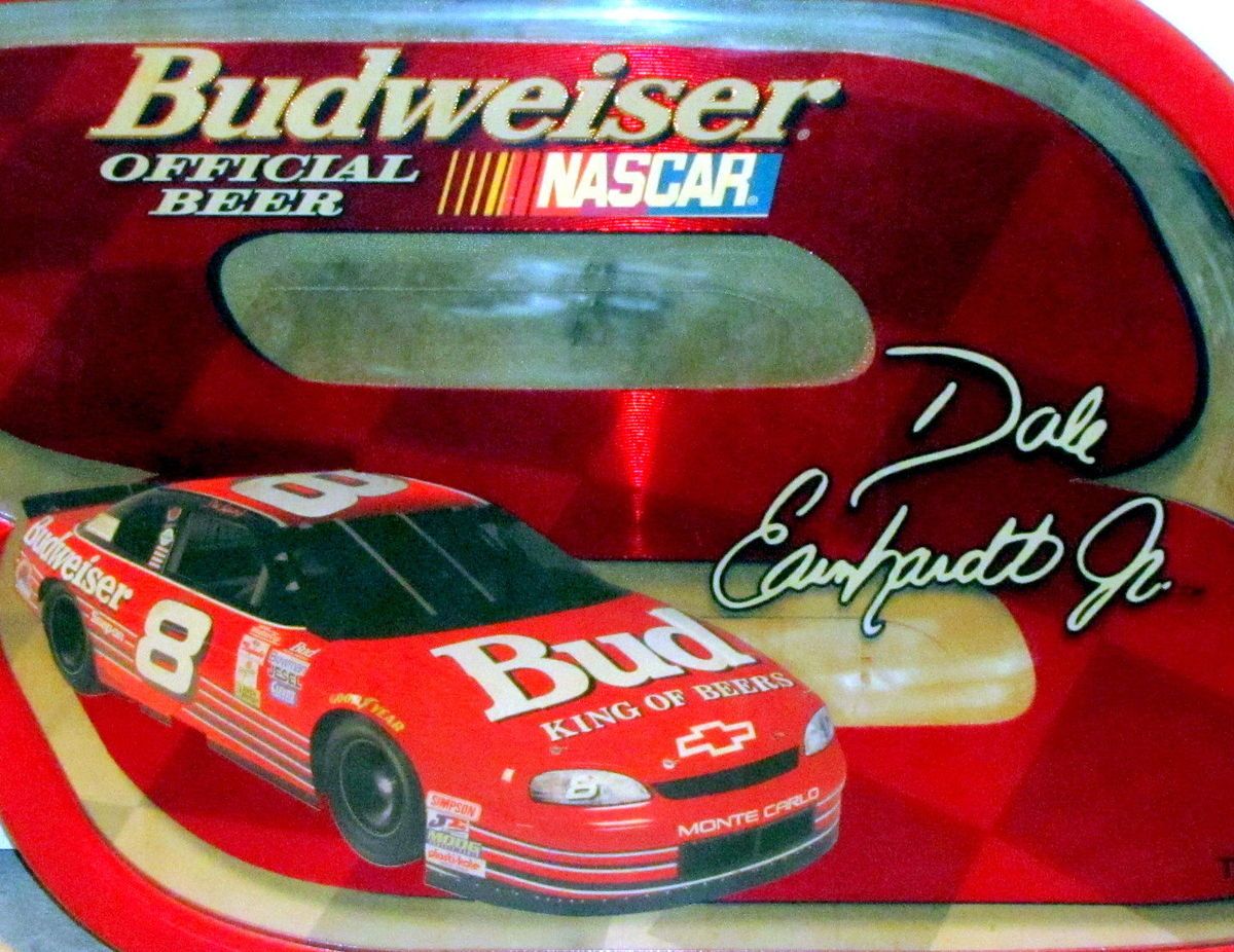 NASCAR DALE EARNHARDT JR   BUDWEISER   8   MIRROR WALL HANGING   BAR