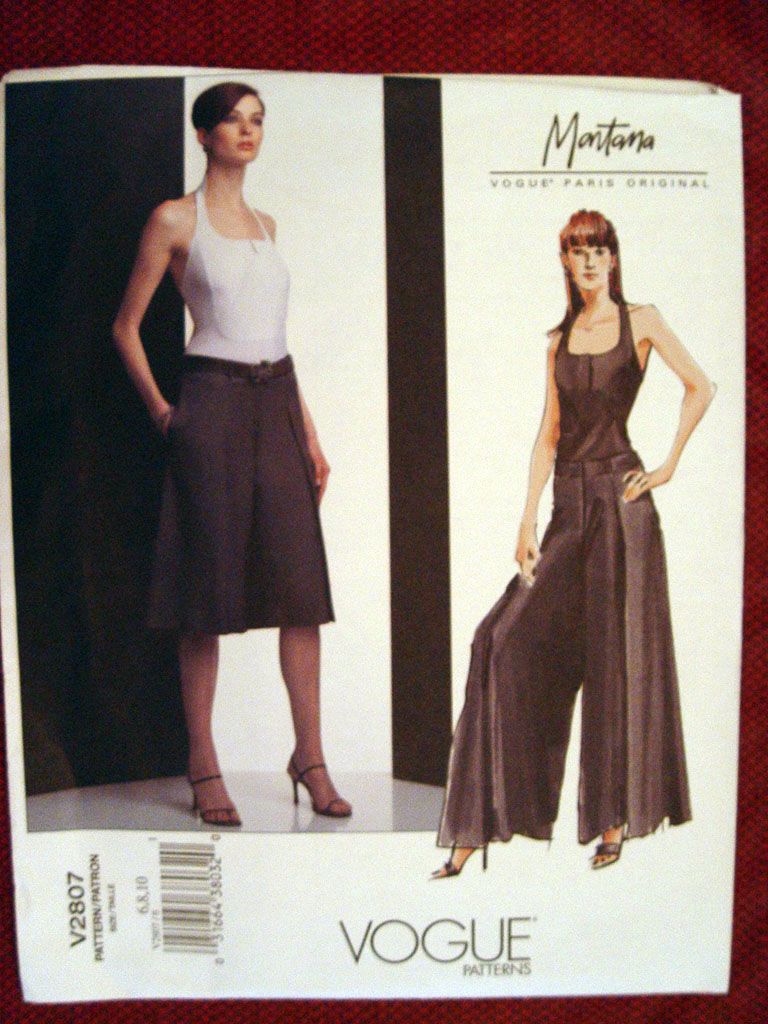  ORIGINAL, MONTANA, MISSES TOP & CULOTTES PATTERN 2807 Sz 6 10 OOP