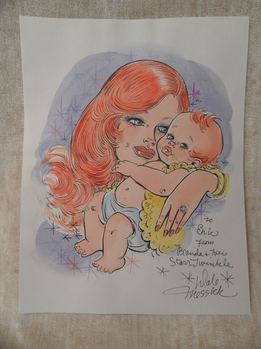 Dale Messick Brenda Starr Comic Strip Pin Up Illustration Art Signed