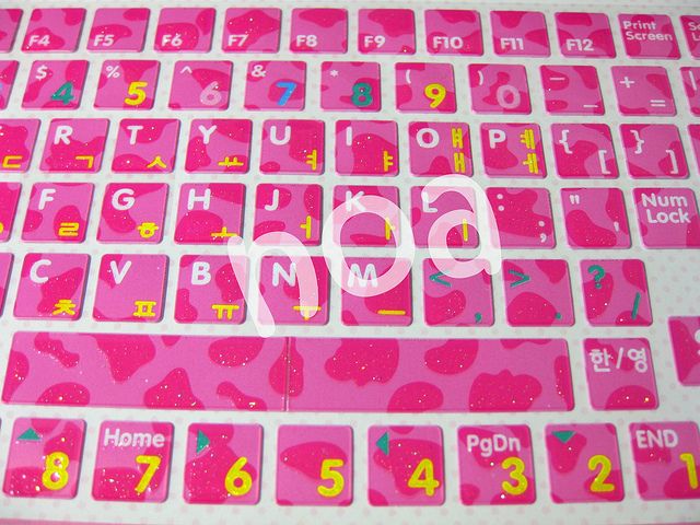 Cute Korean English Desktop Laptop Keyboard Sticker XQ