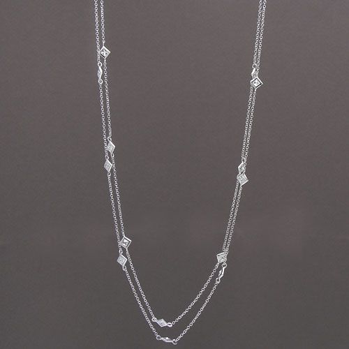 sterling silver cz by the yard necklace chain 36 new