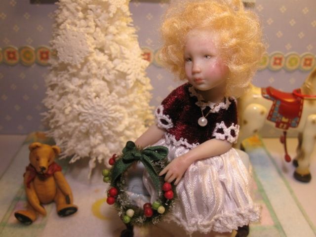 OOAK Miniature Dollhouse Girl Doll * Lauren * by Carol McBride