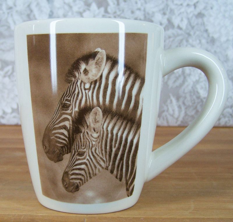 Dario Farucci Zebra Coffee Mug Off White Brown Sepia