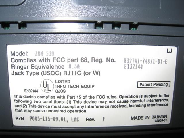 Verifone Zon 530 Data Collection Terminal P005 115 09