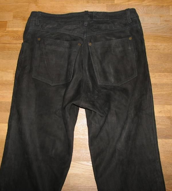 Fast Way Herren Lederjeans Lederhose in Schwarz CA W34 L32