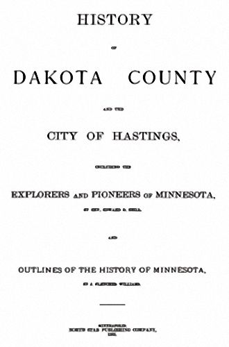 1881 Genealogy History Dakota Co Hastings Minnesota MN