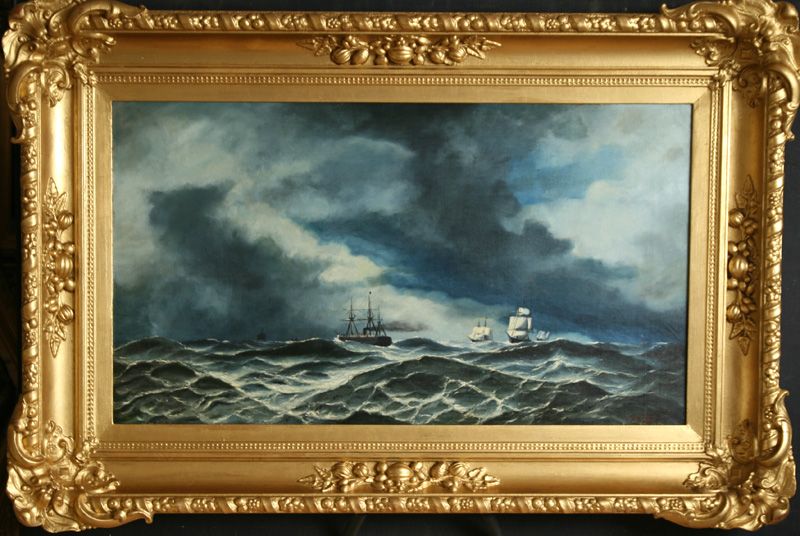 David James Victorian Seascape Marine Shipping 19th Century Oil