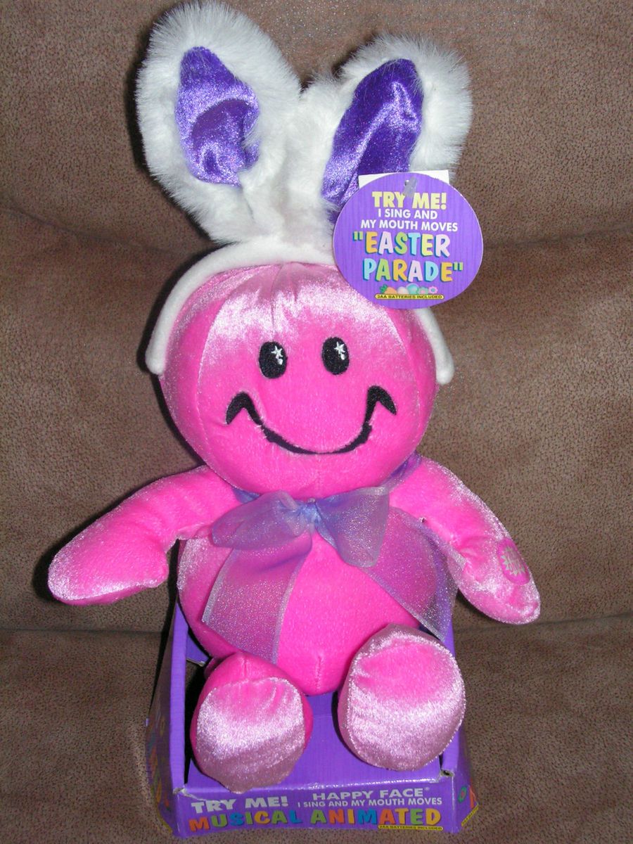 DAN DEE HAPPY FACE EASTER BUNNY GIGGLING SINGING EASTER PARADE TOY