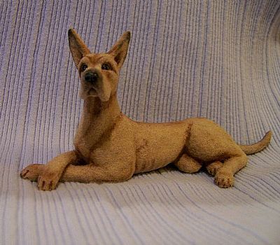 Original Alpaca Flocked Great Dane Dog EBSQ CammiS