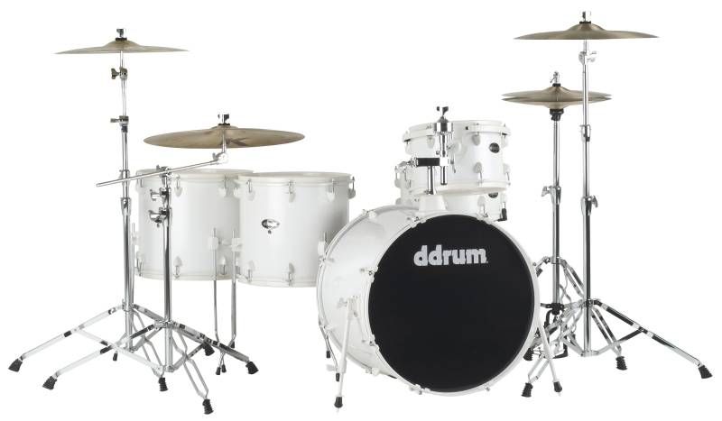 ddrum Diablo Punx 5 Piece Drum Set, Shell Pack, Whtie on White