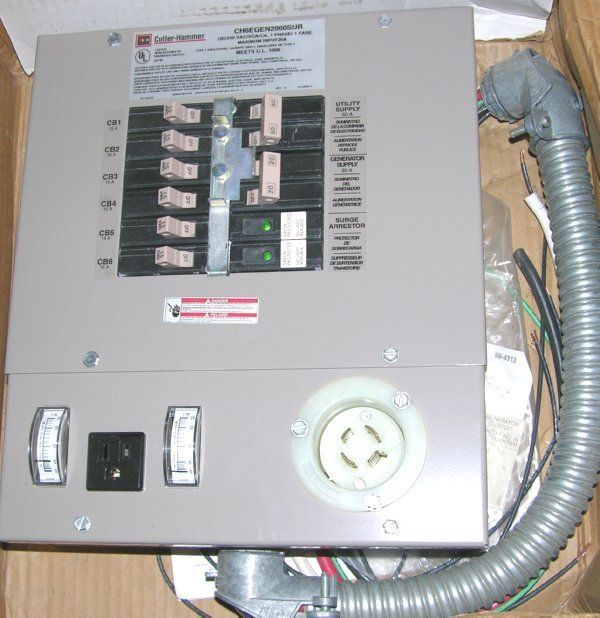 Cutler Hammer Emergency Generator Panel 6 Circuit 1 Ph