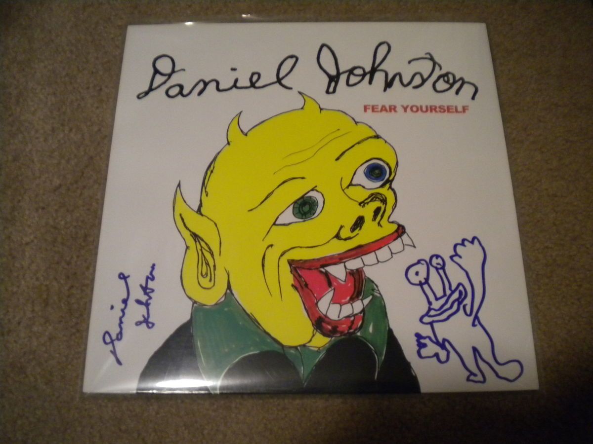 Daniel Johnston Signed Fear Yourself Nirvana w Drawing RARE