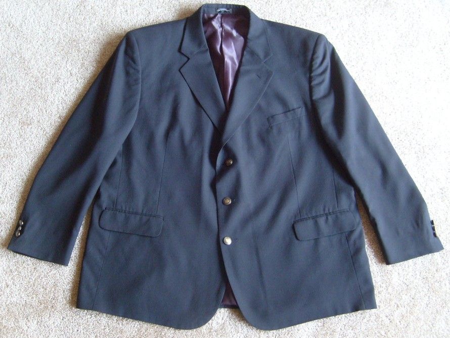  Navy Wool Spor Coat Blazer 3 Button by Daniel Gray Free SHIP