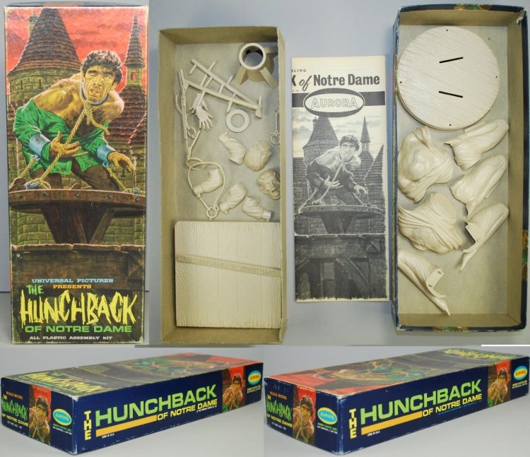 Aurora Model MIB 1963 HUNCHBACK ORIGINAL Quinn Complete No Paint