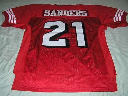 DEION SANDERS S.F. 49ERS RED JERSEY MEDIUM / M