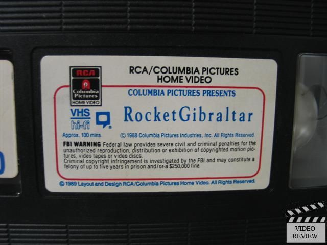 Rocket Gibraltar VHS Burt Lancaster Daniel Petrie 043396650091