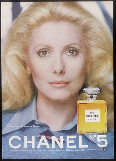 1975 Catherine Deneuve Photo Chanel No 5 Perfume Ad 2