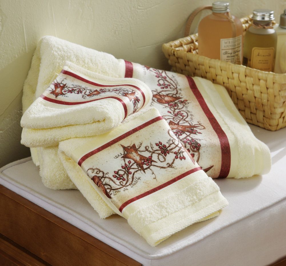  Hearts and Stars Country Bath Towel Set