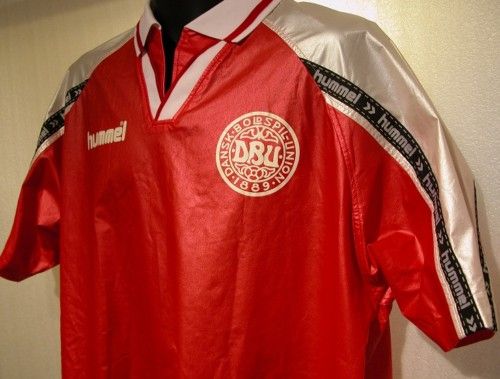 RARE Hummel Shiny Denmark Football Shirt Skjorte XL