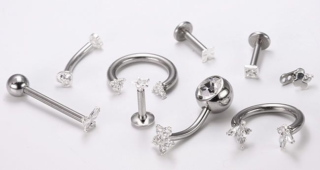 various style ends for body jewelry