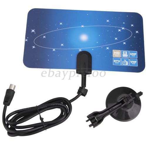 Digital Indoor HD TV HDTV DTV VHF UHF Flat High Gain Antenna