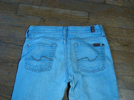 designer 7 for all mankind bootcut low midrise 5 pocket stretch jeans