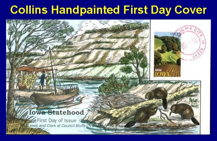 Collins Hand Painted 3088 Iowa Statehood Lewis Clark