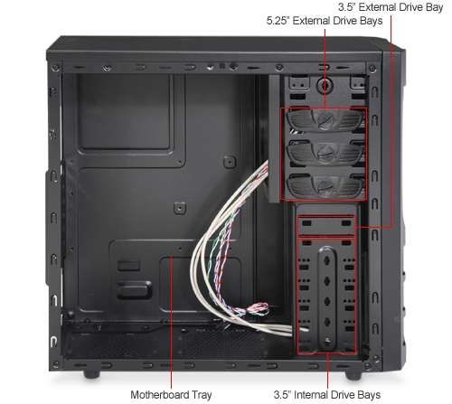 Diablotek CPA 0390 Legend ATX Mid Tower Case   ATX, Micro ATX, 3x Ext