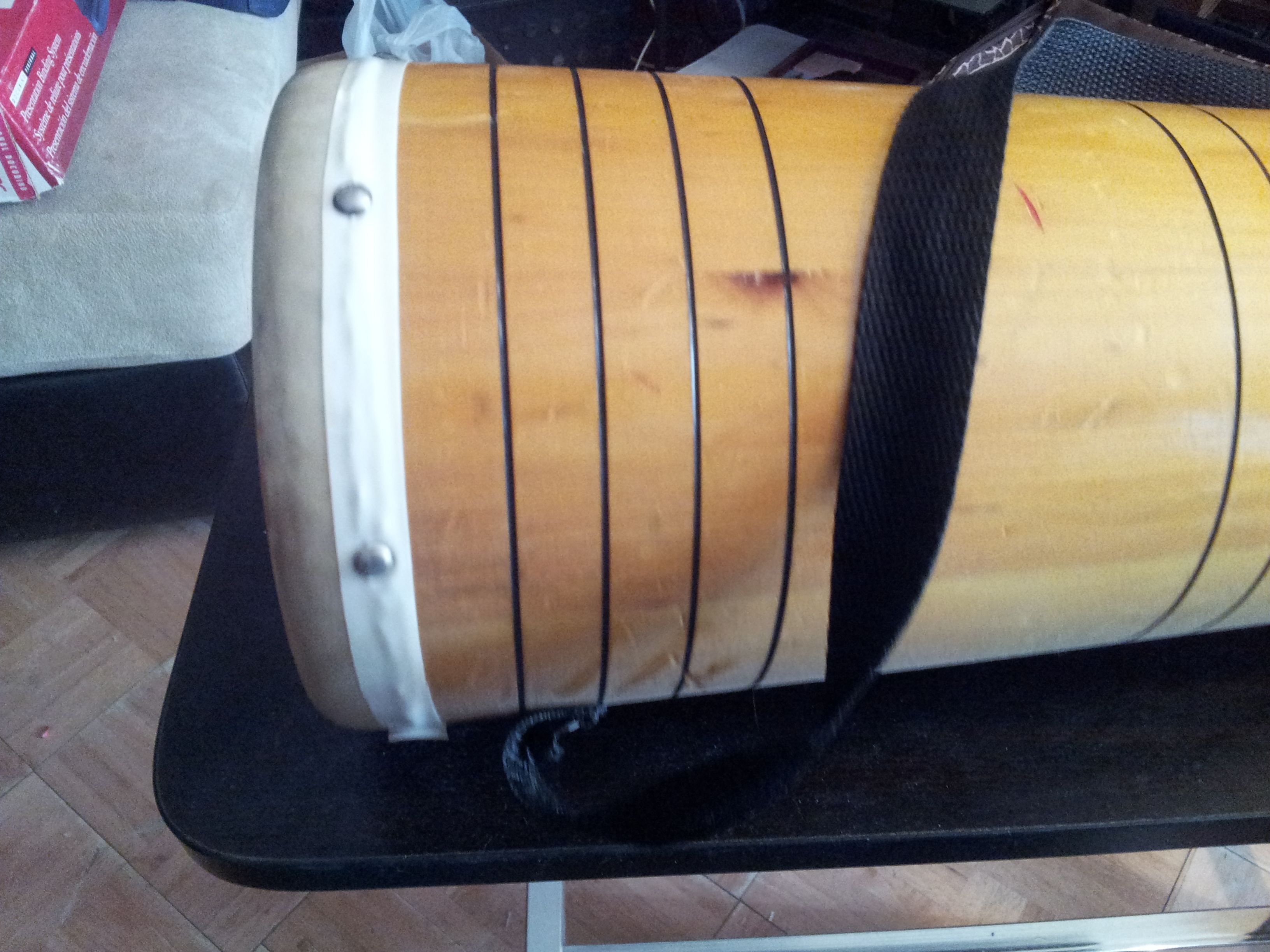 20 Tall 6 1/2 Diameter Top Single Bongo Drum with Shoulder Strap