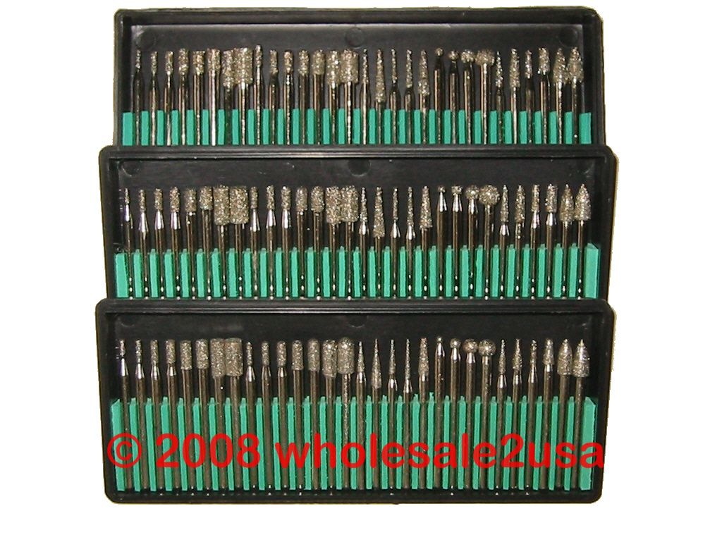 Lot of 90pc Tough Diamond Burs for Dremel Bur Burrs