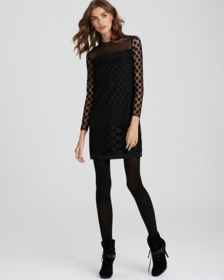 Diane von Furstenberg NEW Enny Black Embroidered Polka Dot Cocktail