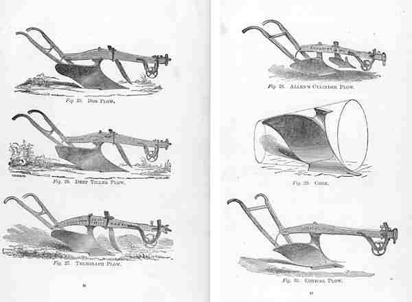 Farms 1871 Machinery Plows 2 Old Ploughs 2 Prints Farming