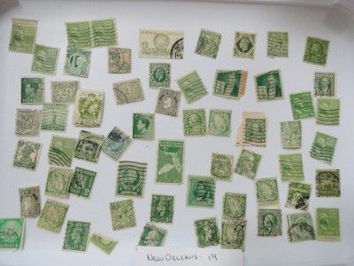 No Stamp Lot 19 Green World Stamps Denmark USA Germany Iceland Ireland