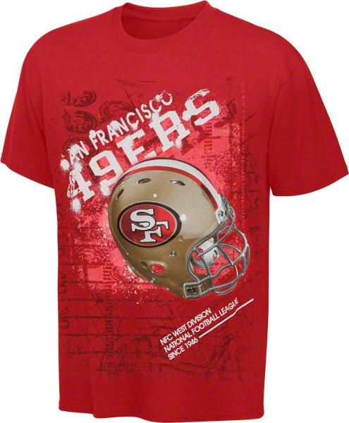 NFL San Francisco SF 49ers Youth Helmitude Tee T Shirt Fast Shipping