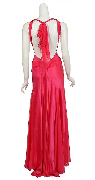 Vibrant Dina Bar El Silk Halter Gown Dress Large New